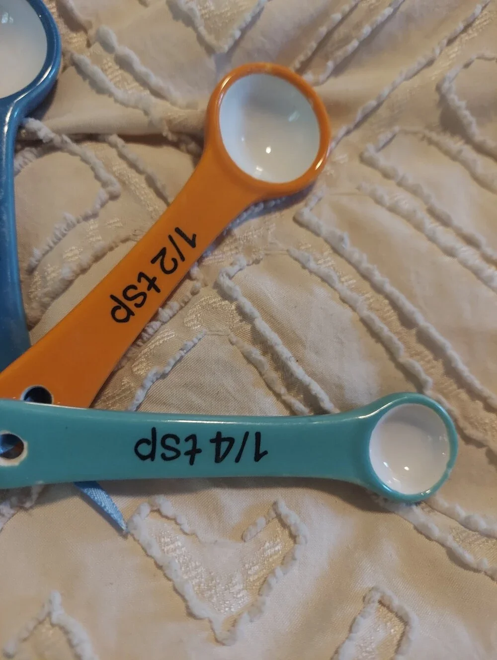 Colorful Ceramic Measuring Spoons Set 4-Piece Red Blue Orange Teal